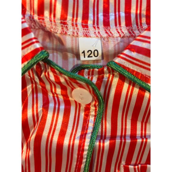 Girls Red & White Striped Holiday Satin Pajama Set – Size 6 – NEW in Package - Picture 5 of 6